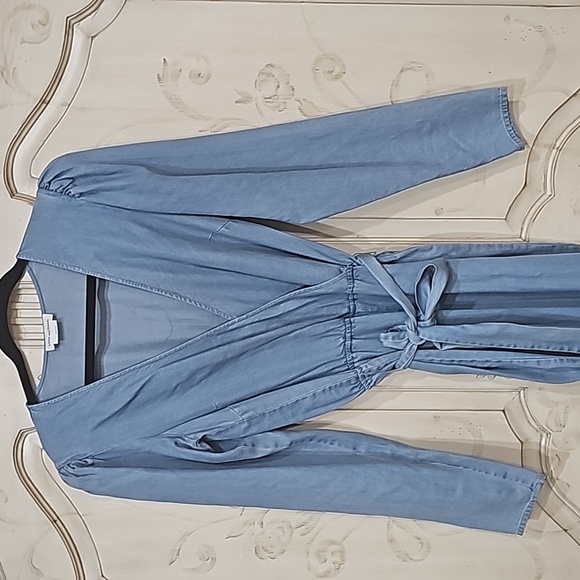 Lovers + Friends V Neck Long Sleeve Jean Jumper Sz Small - Picture 3 of 12